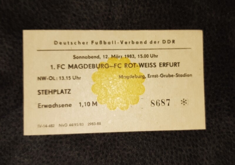 Sammlerticket 1.FC Magdeburg FC Rot Weiß Erfurt 12.03.1983 DDR Oberliga 