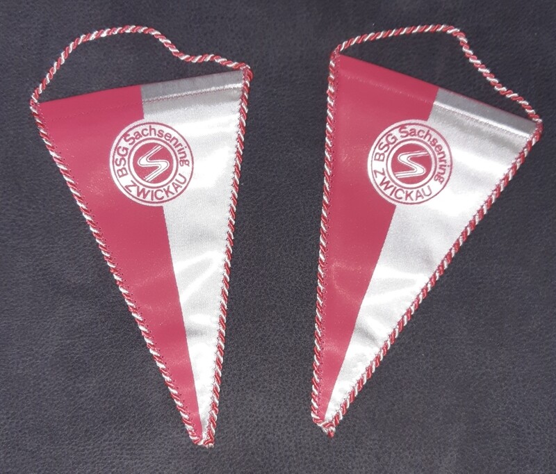 2 x Wimpel BSG Sachsenring Zwickau DDR Oberliga