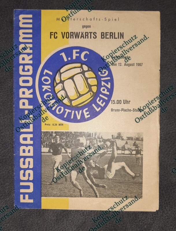 Programmheft 1.FC Lok Leipzig FC Vorwärts Berlin 67/68 DDR Oberliga Fußball