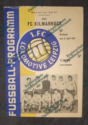 Programmheft Messecup 1.FC Lok Leipzig FC Kilmarnock 19.4.1967 DDR Oberliga Fußball