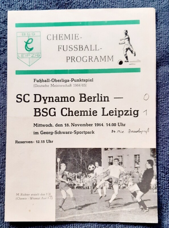 Programmheft BSG Chemie Leipzig SC Dynamo Berlin 18.11.1964 DDR Oberliga Fußball