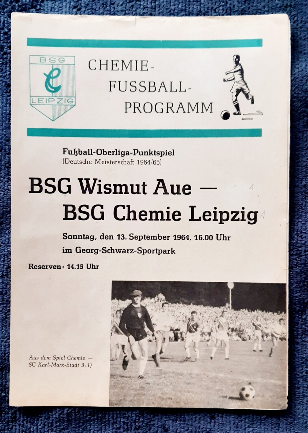 Programmheft BSG Chemie Leipzig BSG Wismut Aue 13.09.1964 DDR Oberliga Fußball