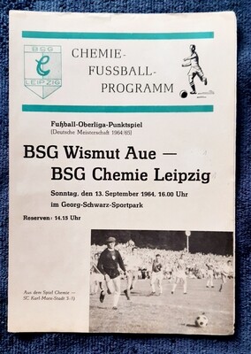 Programm 1982/83 BSG Chemie Böhlen Wismut Aue 