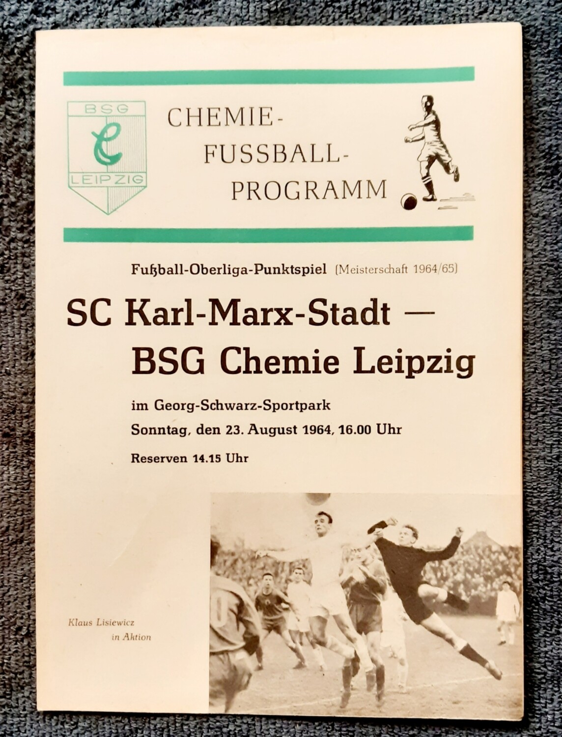 Programmheft BSG Chemie Leipzig SC Karl Marx Stadt 23.08.1964 DDR Oberliga Fußball