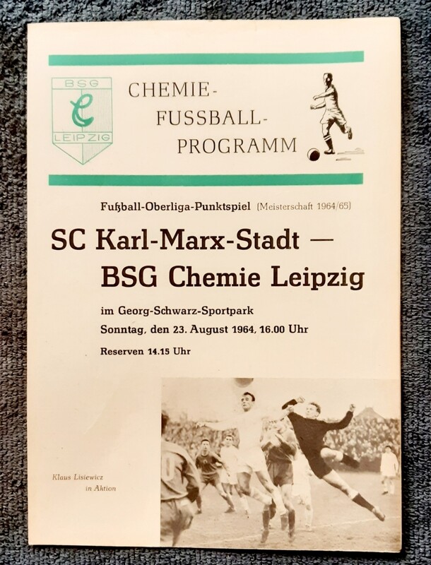 Programmheft BSG Chemie Leipzig SC Karl Marx Stadt 23.08.1964 DDR Oberliga Fußball