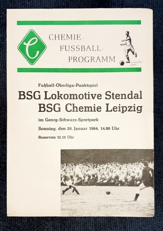 Programmheft BSG Chemie Leipzig BSG Lok Stendal 26.01.1964 DDR Oberliga Fußball