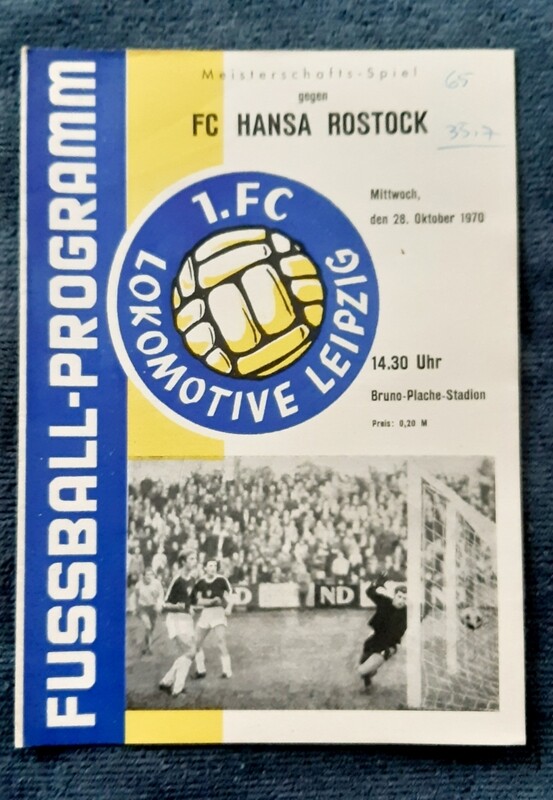 Programmheft 1.FC Lok Leipzig FC Hansa Rostock 70/71 DDR Oberliga Fußball