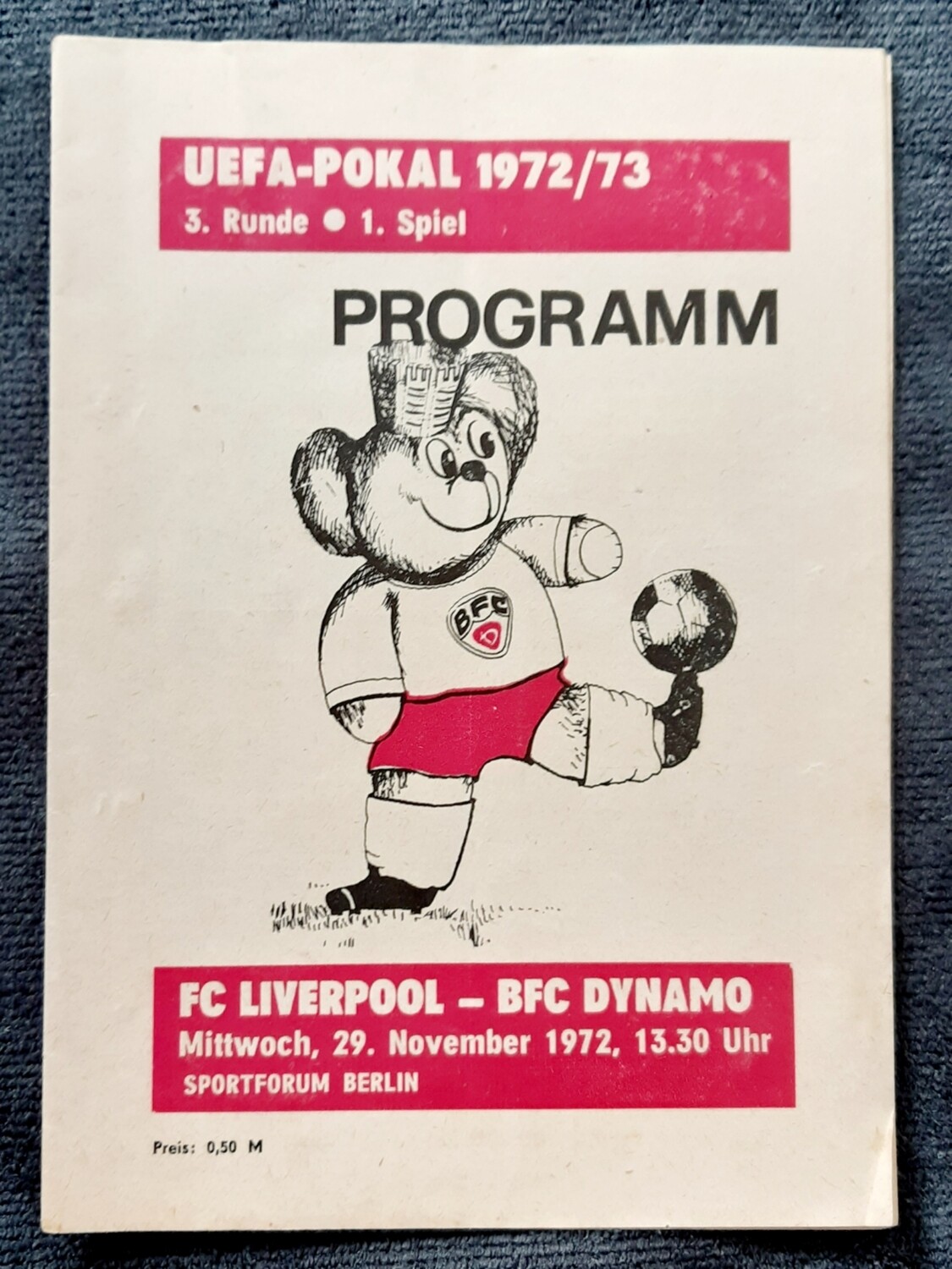 Orig. Programm BFC Dynamo Berlin FC Liverpool Uefa Cup DDR England