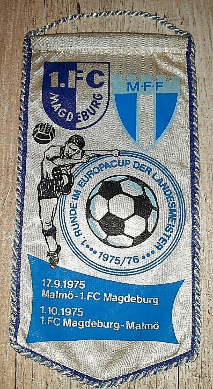 Orig. Wimpel 1.FC Magdeburg Malmö FF 1975 EC