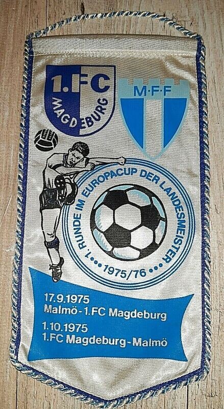Orig. Wimpel 1.FC Magdeburg Malmö FF 1975 EC