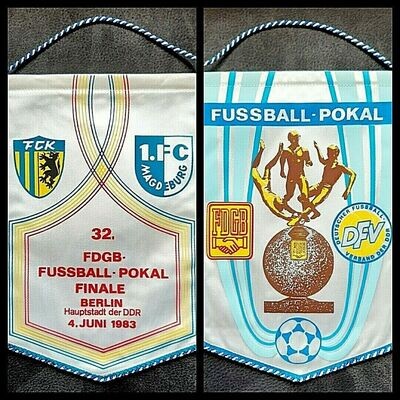 Orig. Wimpel 1.FC Magdeburg Karl Marx Stadt FDGB Pokal Finale 1983