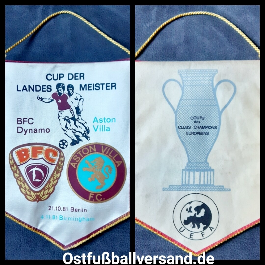 Wimpel BFC Dynamo Aston Villa EC der Landesmeister 1981