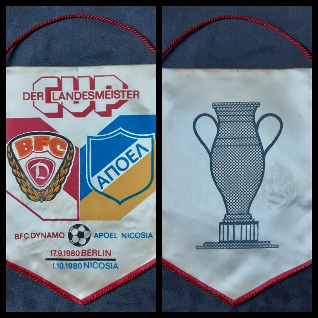 Wimpel BFC Dynamo Apoel Nikosia EC der Landesmeister 1980