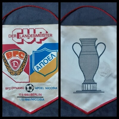 Wimpel BFC Dynamo Apoel Nikosia EC der Landesmeister 1980