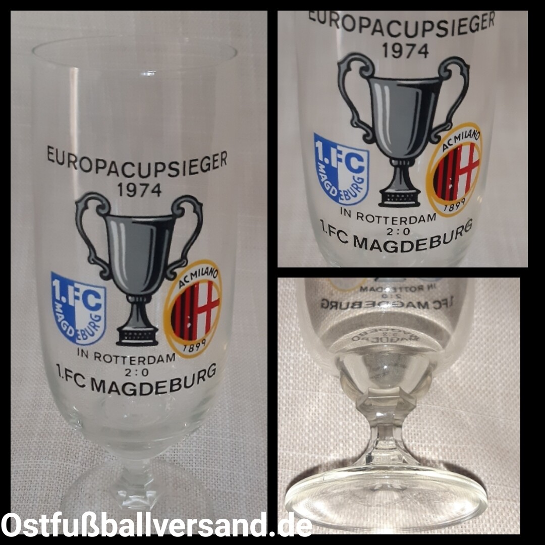 Orig. Glas 1.FC Magdeburg Europapokalsieger 1974 DDR Oberliga 