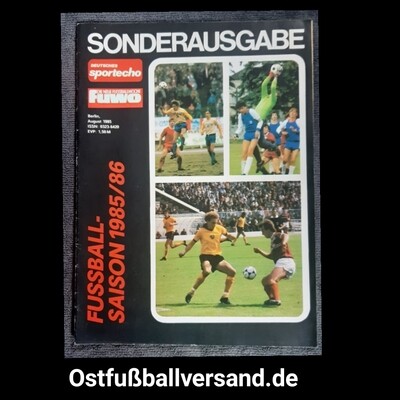 Sportecho Fuwo Sonderausgabe 1985/86 DDR Sportecho Fuwo Sonderausgabe 1985/86 DDR