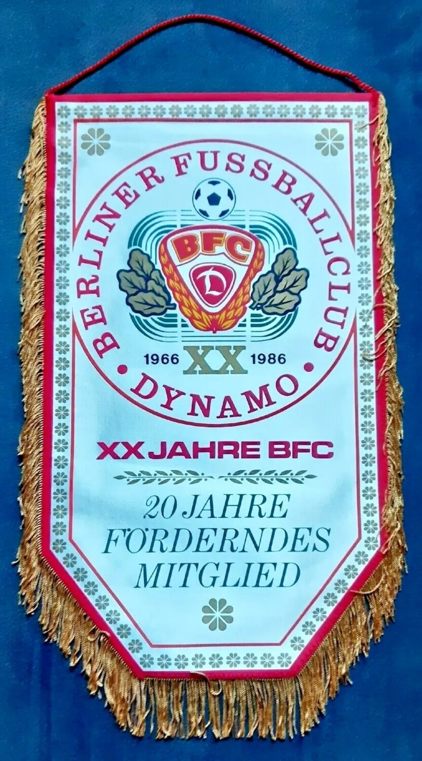 Orig. Großer 41 cm Wimpel BFC Dynamo Förderndes Mitglied