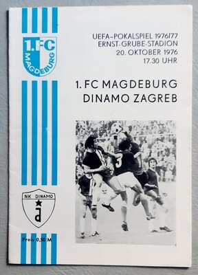 Programmheft  Uefa Cup 1976/77 1.FC Magdeburg Dinamo Zagreb