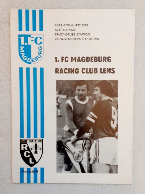 Programmheft  Uefa Cup 1977/78 1.FC Magdeburg RC Lens