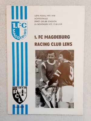 Programmheft  Uefa Cup 1977/78 1.FC Magdeburg RC Lens