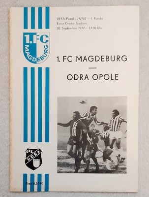 Programmheft  Uefa Cup 1977/78 1.FC Magdeburg Odra Opole