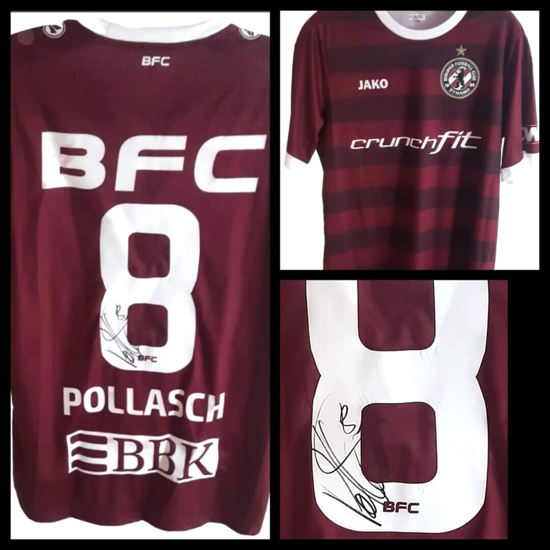 Orig. Matchworn Autogramm Trikot BFC Dynamo Pollasch Berliner Fußball Pokal