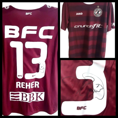 Orig. Matchworn Autogramm Trikot BFC Dynamo Chris Reher Berliner Pokal Fußball