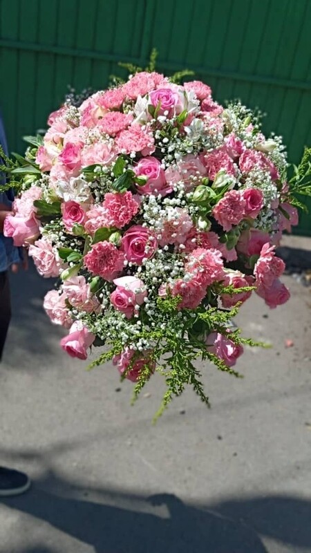 All pink arrangement