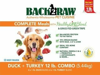 BACK 2 RAW - Complete Duck & Turkey Recipe - 12 LB