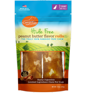 CANINE NATURALS - Peanut Butter 7" 2 Pak - For Dogs Up to 75 LB