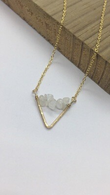 Mini V Moonstone Necklace