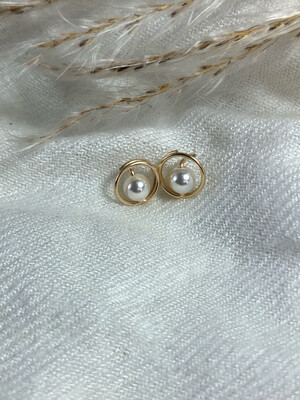 Floating Pearl Studs