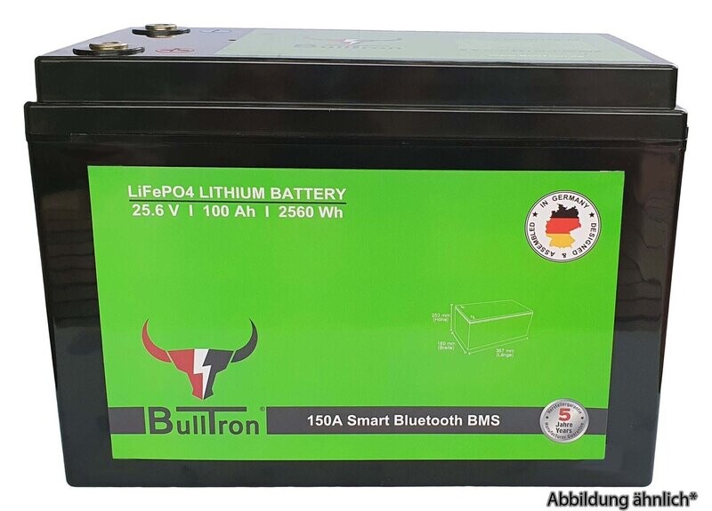 BullTron 100Ah Polar LiFePO4 25.6V Akku mit Smart BMS, Bluetooth App und Heizung