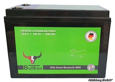 BullTron 100Ah Polar LiFePO4 25.6V Akku mit Smart BMS, Bluetooth App und Heizung