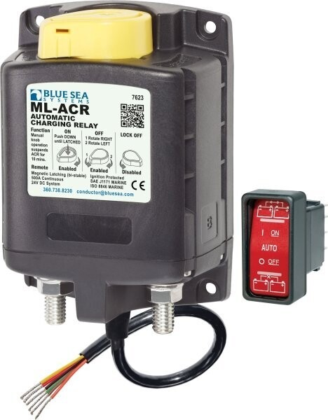 Blue Sea BS 7623 ML ACR Automatik Laderelais 24V DC, 500A mit manueller Steuerung
