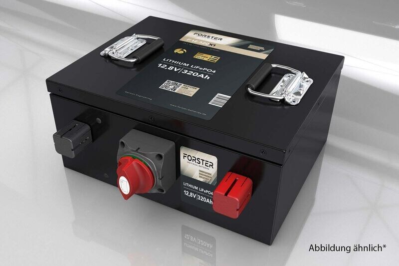 Forster 12,8V Lithium 320Ah LiFePO4 Premium Batterie | 300A-BMS-2.0 |  Ducato Ford PSA | 3840Wh