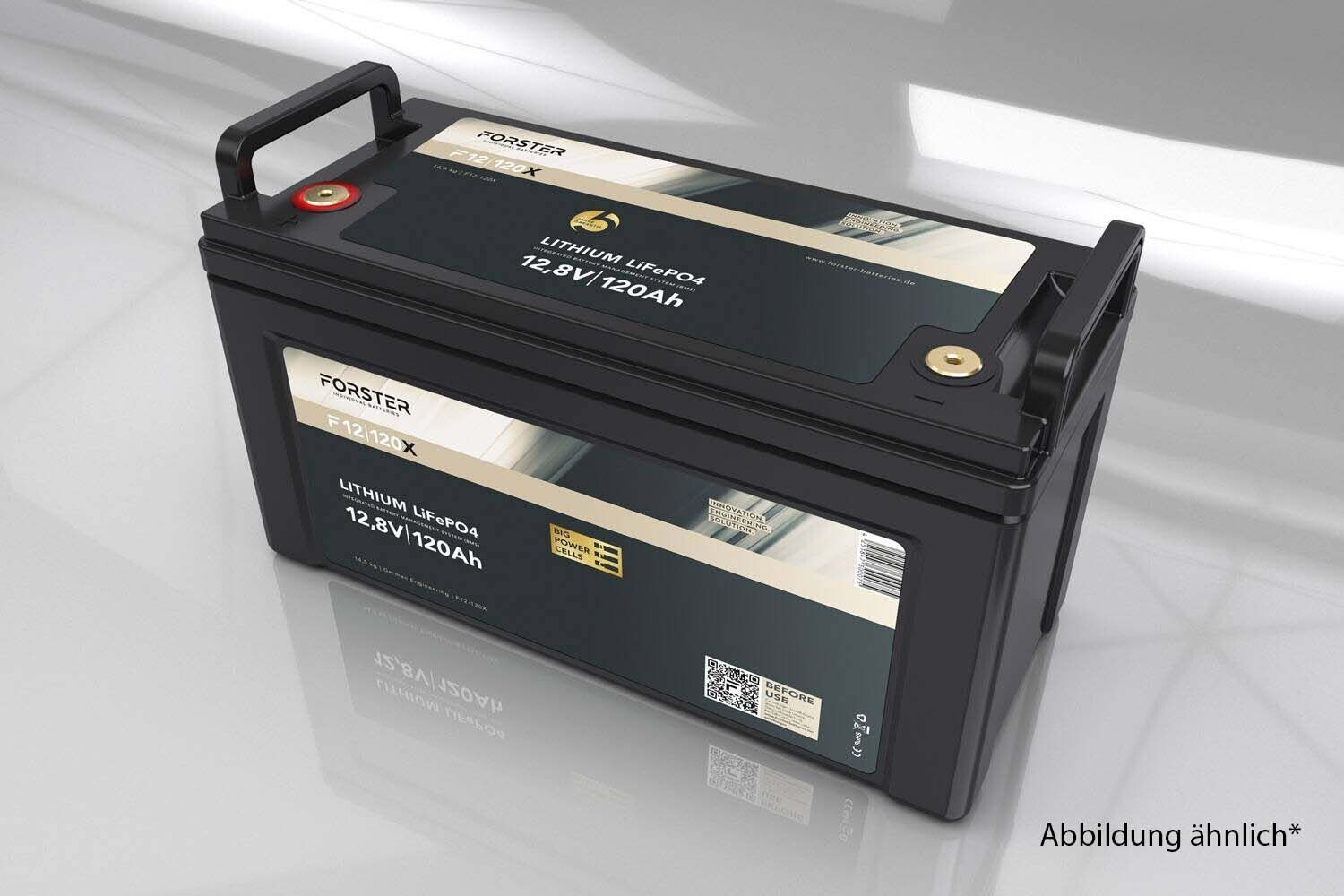 Forster 12,8V Lithium 120Ah LiFePO4 Premium Batterie | 200A-BMS-2.0 | 1536Wh | IP67