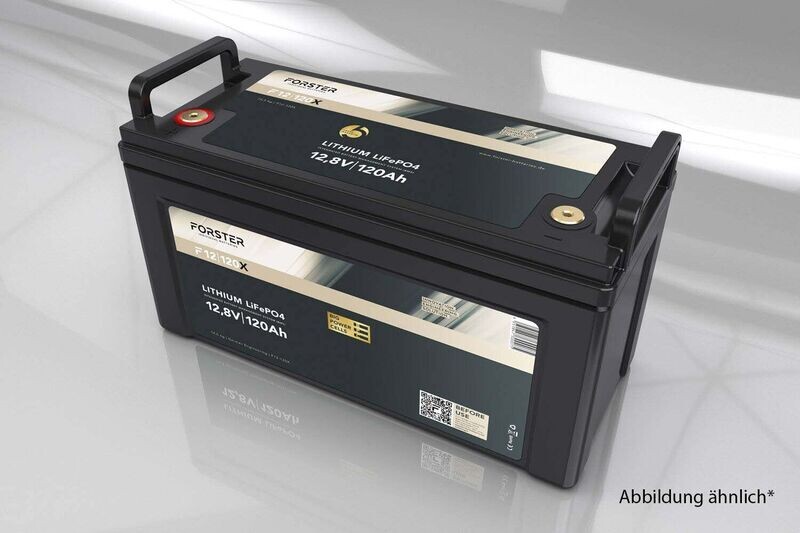 Forster 12,8V Lithium 120Ah LiFePO4 Premium Batterie | 200A-BMS-2.0 | 1536Wh | IP67