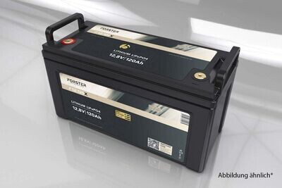 Forster 12,8V Lithium 120Ah LiFePO4 Premium Batterie | 200A-BMS-2.0 | 1536Wh | IP67