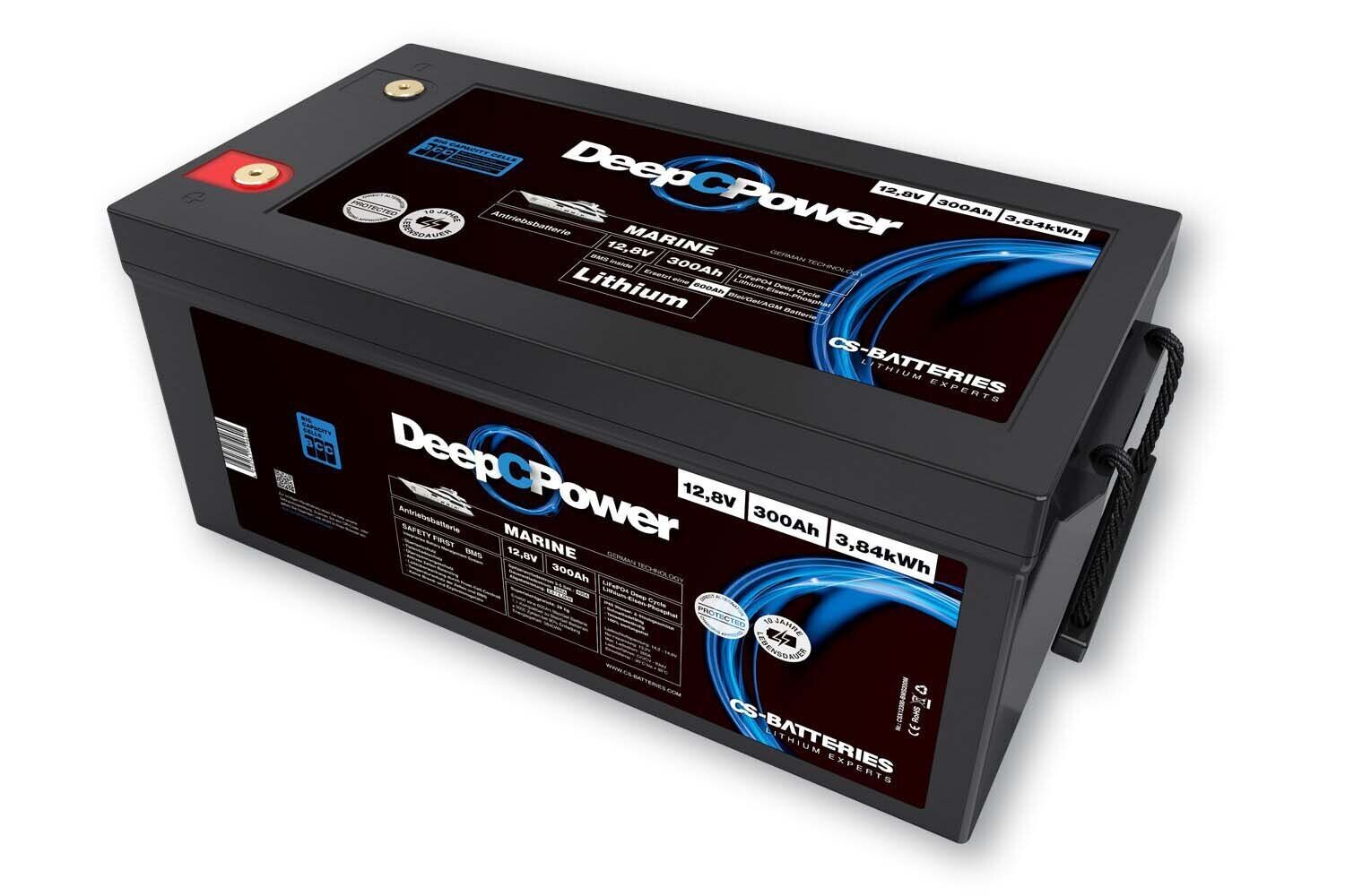 CS-Batteries Lithium LiFePO4 -Marine / Boot- Batterie 12,8V | 300Ah | 3840Wh