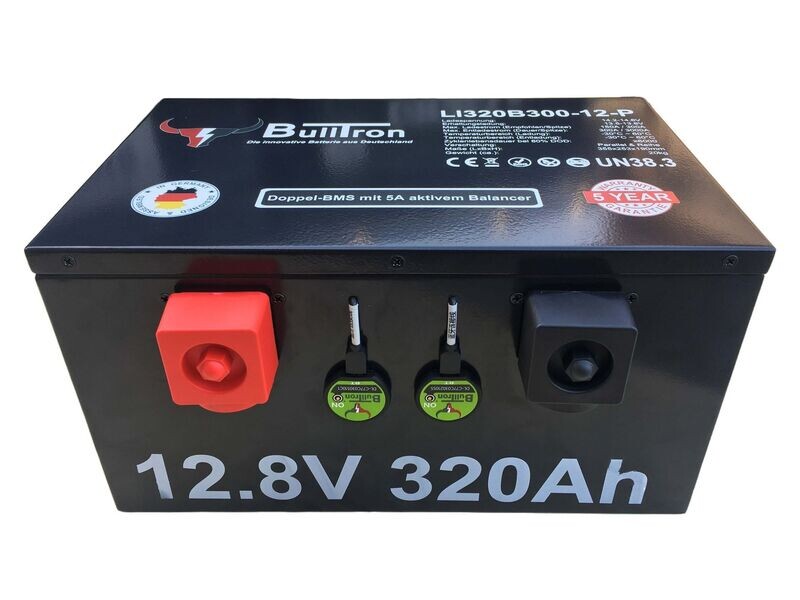 BullTron® 320Ah Polar LiFePO4 12.8V Akku mit Smart Doppel-BMS, Bluetooth App und Heizung