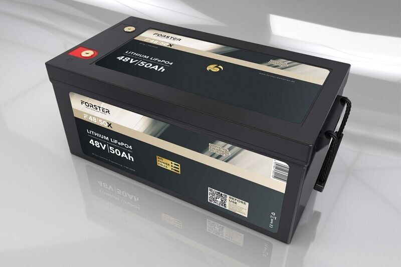 Forster 51,2V Lithium 50Ah LiFePO4 Premium Batterie | 200A-BMS-2.0 | 2560Wh | IP67