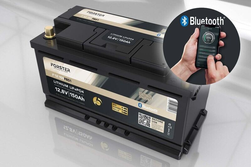 12,8V Lithium 150Ah LiFePO4 Standard Batterie | 150A-BMS | Smart Bluetooth | Ducato Ford PSA | 1920Wh