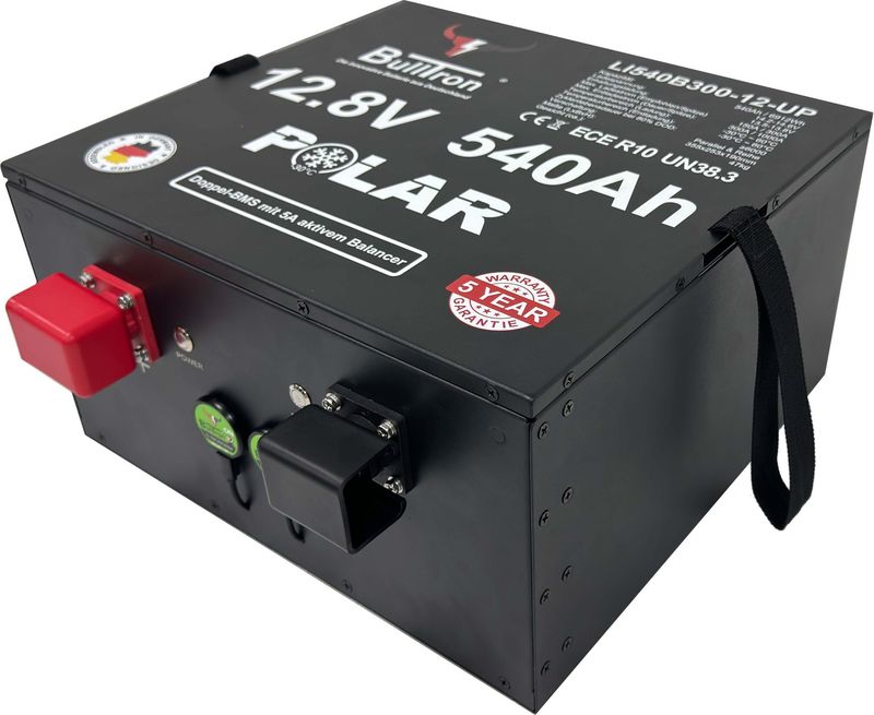 BullTron® 540Ah Polar LiFePO4 12.8V Akku mit Smart Doppel-BMS BullTron® 540Ah Polar LiFePO4 12.8V Akku mit Smart Doppel-BMS