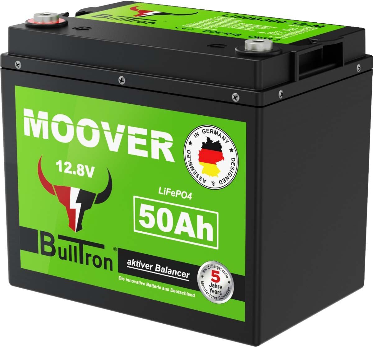 BullTron® Mover 50Ah Batterie mit 50A Dauer- und 300A Kurzzeitstrom + 10A Ladegerät