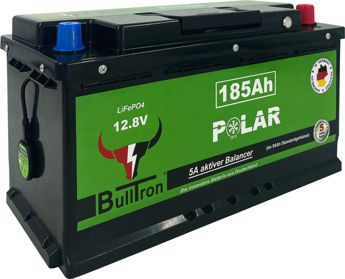 BullTron® 185Ah Polar LiFePO4 12.8V Akku mit Smart BMS, Bluetooth App und Heizung