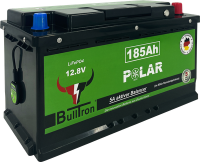 BullTron® 185Ah Polar LiFePO4 12.8V Akku mit Smart BMS, Bluetooth App und Heizung