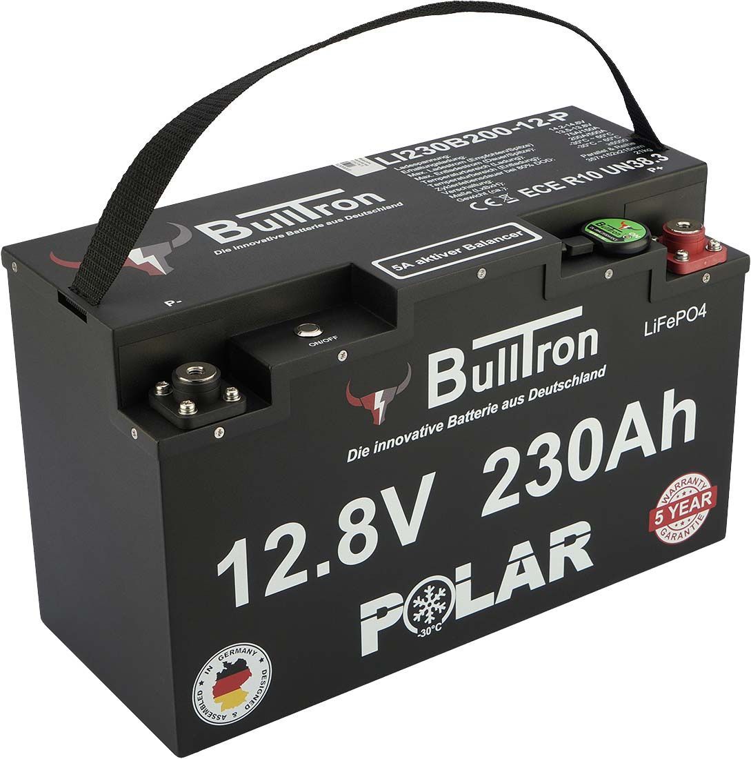 BullTron® 230Ah Polar LiFePO4 12.8V Akku mit Smart BMS, Bluetooth App und Heizung