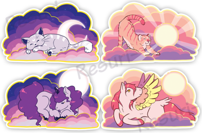 Sleepy animals [Lot de Stickers / Sticker pack]