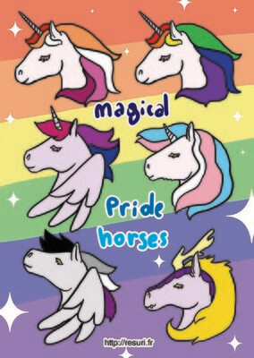 Magical Pride Horses [Planche de Stickers / Stickers sheet]